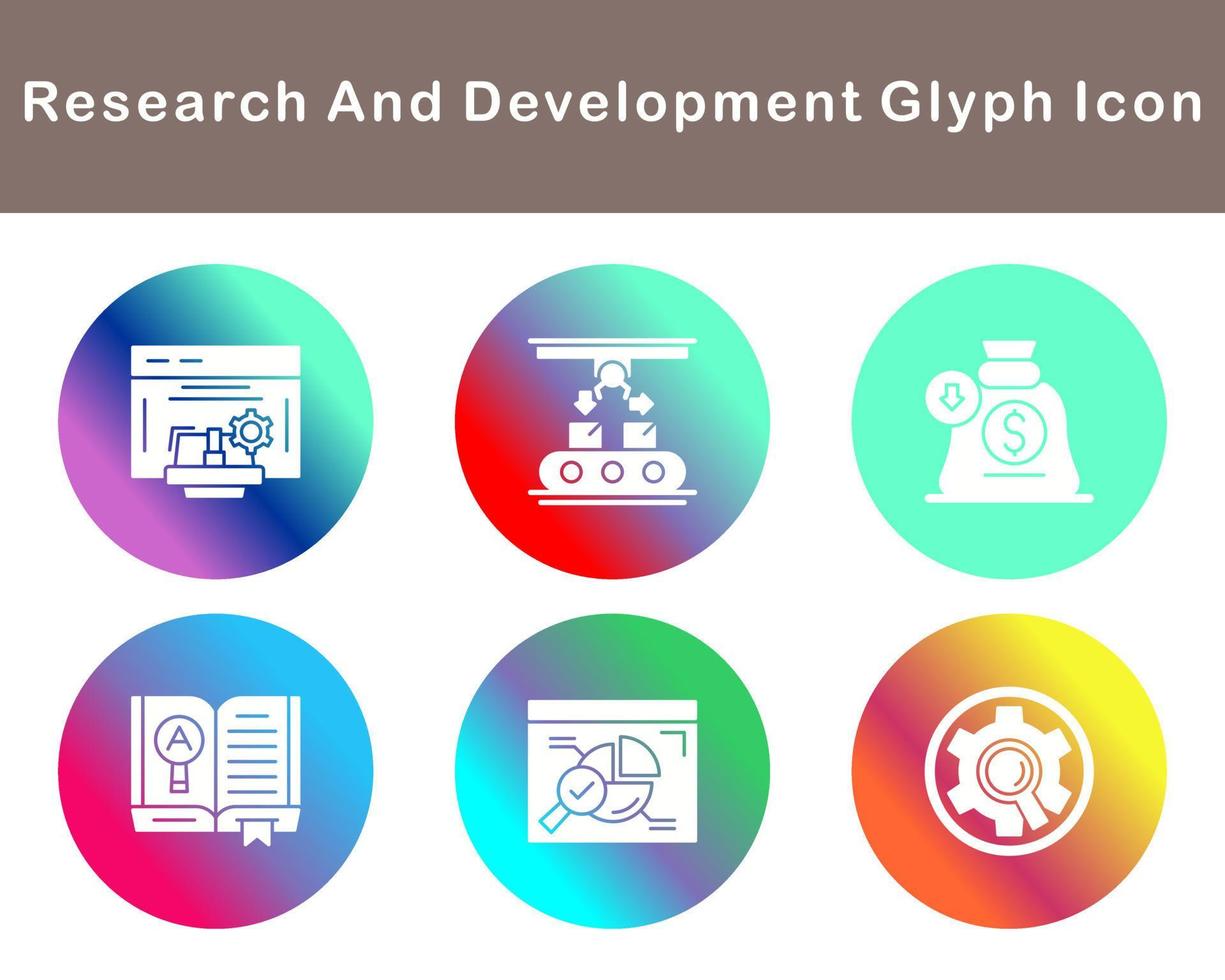Onderzoek en ontwikkeling vector icoon reeks