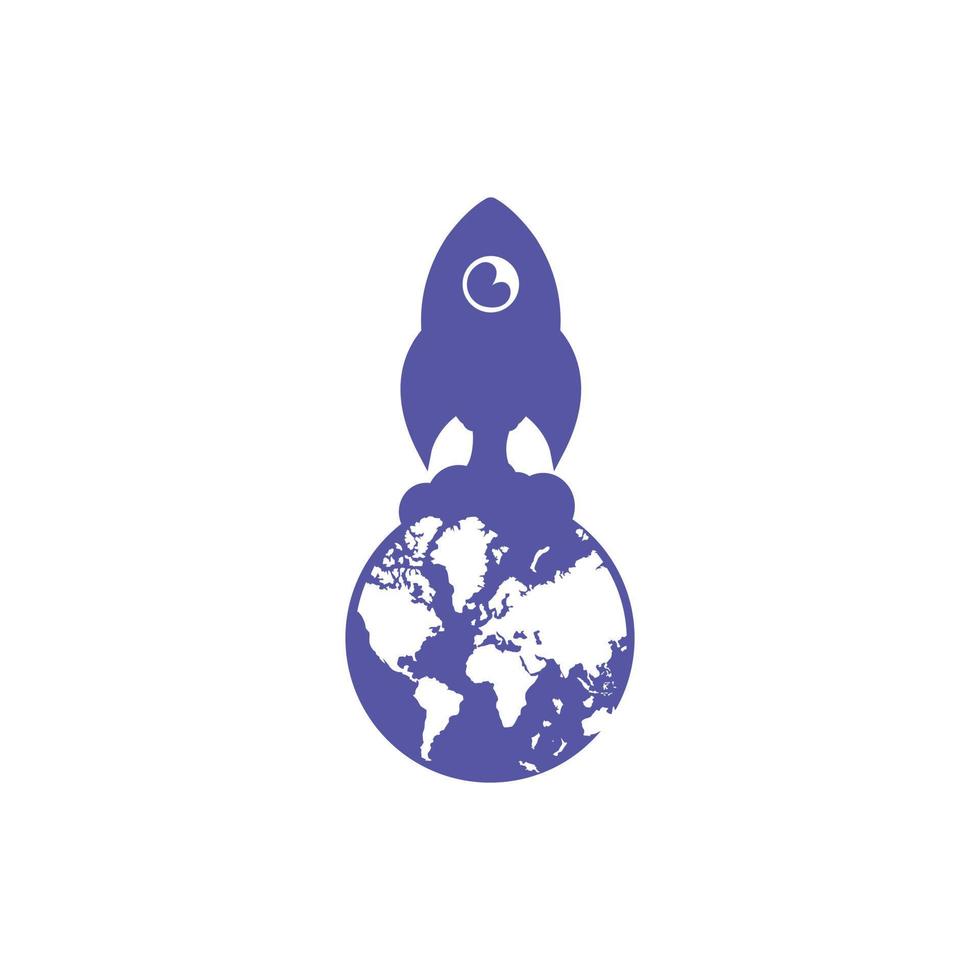 wereldbol raket vector logo ontwerp sjabloon. snel aansluiten logo concept.