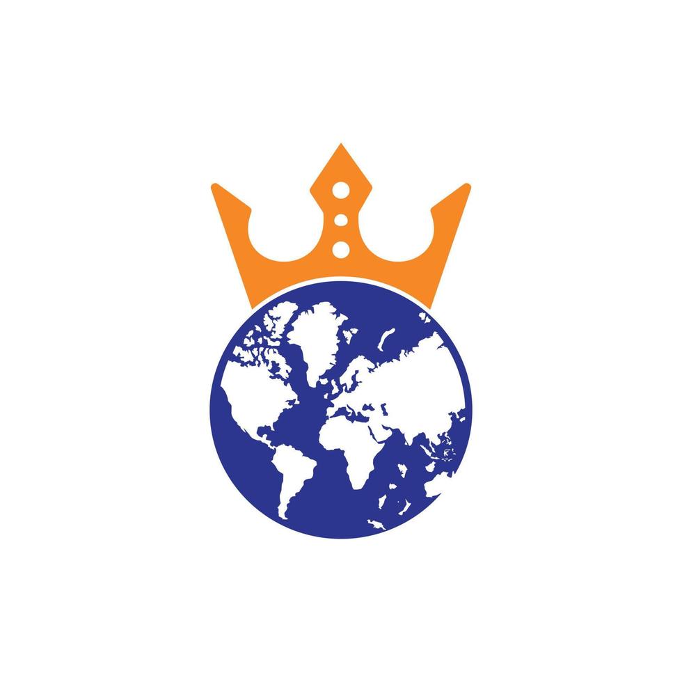 koning planeet vector logo ontwerp. wereldbol koning logo icoon ontwerp.