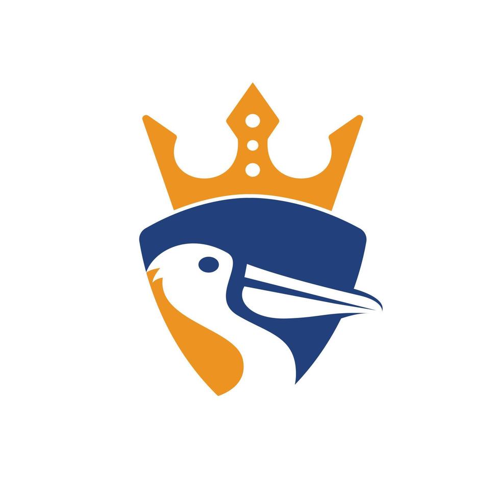 koning pelikaan vector logo ontwerp sjabloon.