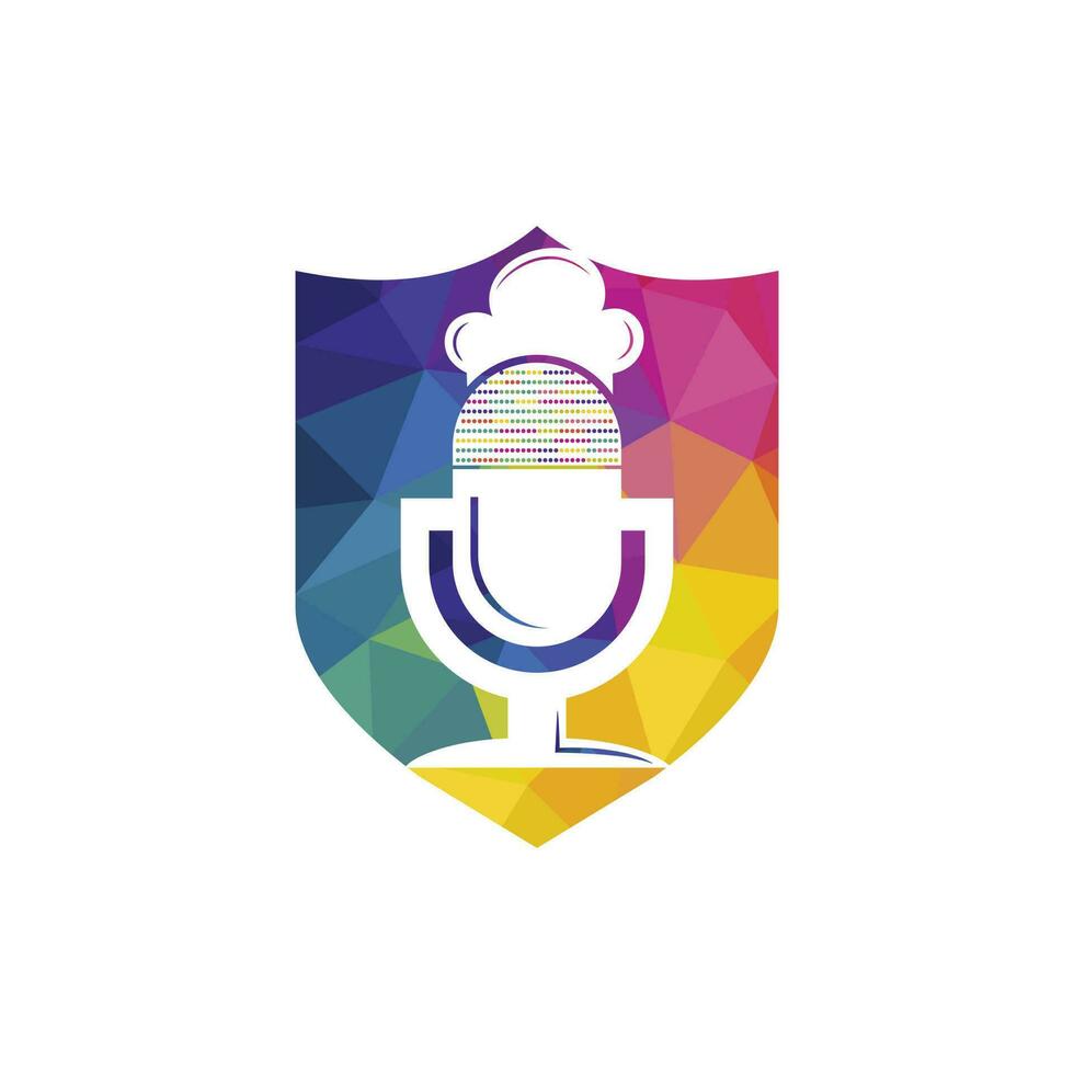 chef podcast vector logo ontwerp sjabloon.