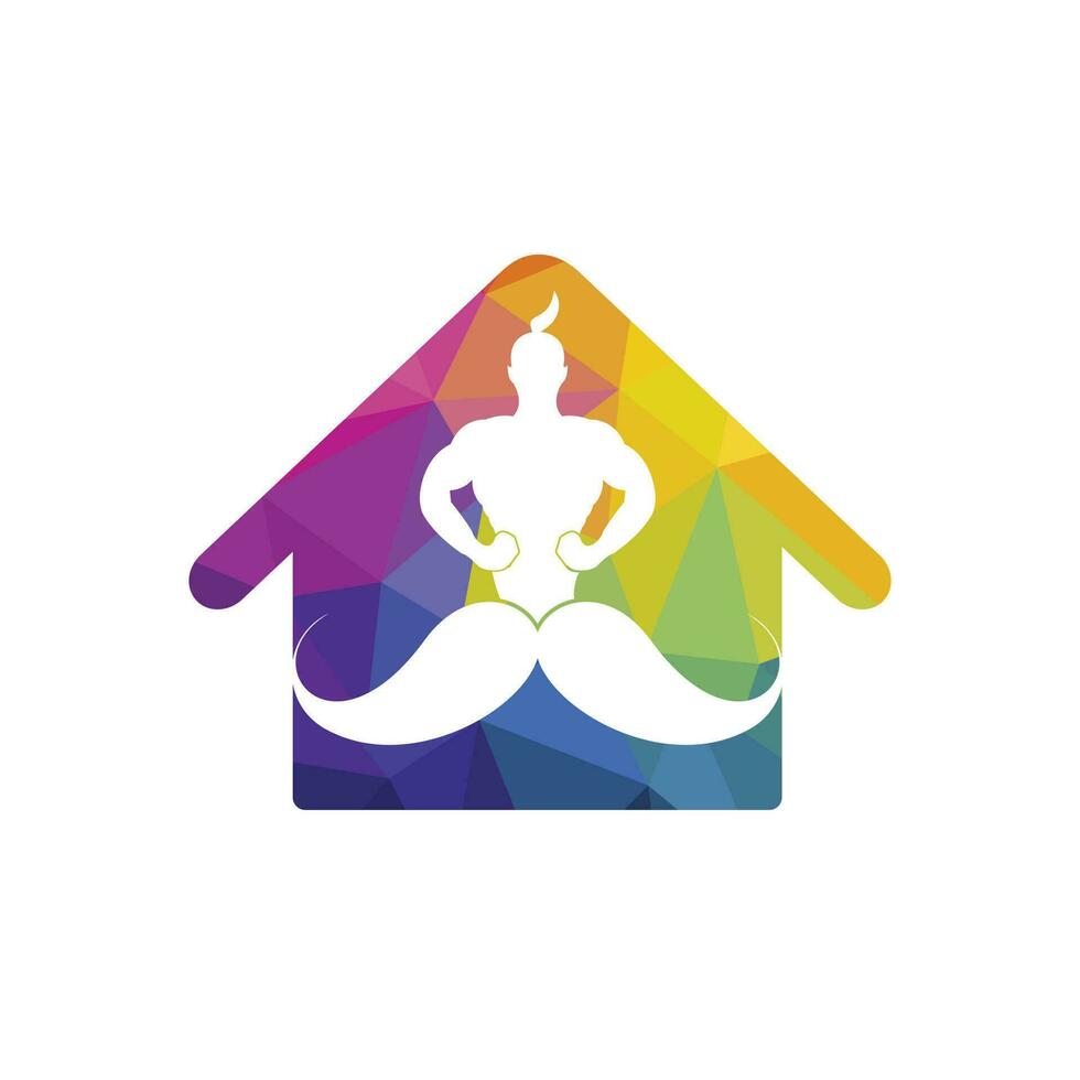 snor geest huis vorm vector logo ontwerp. sterk geest icoon sjabloon.