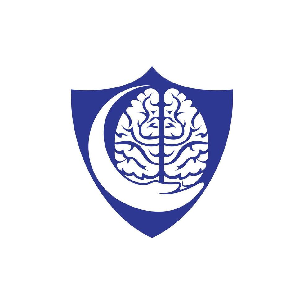hersenen zorg vector logo ontwerp. menselijk hersenen met hand- icoon logo ontwerp.