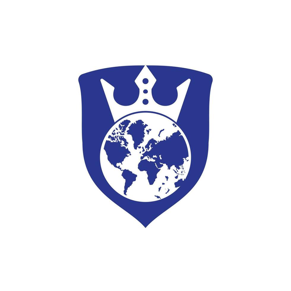 koning planeet vector logo ontwerp. wereldbol koning logo icoon ontwerp.