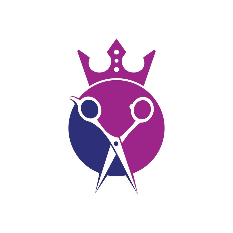 kapper koning vector logo ontwerp sjabloon. salon en haar- dressoir logo concept.