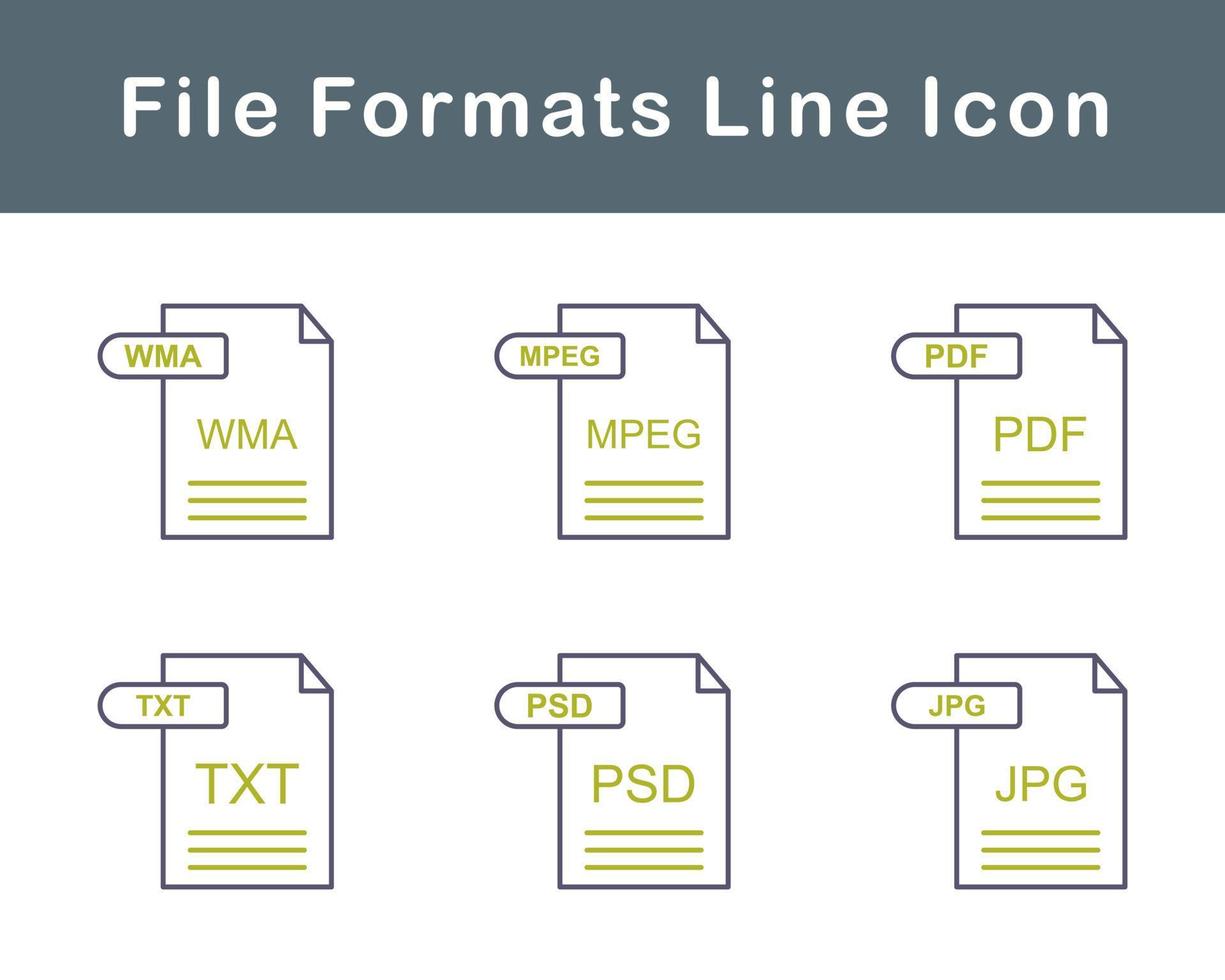 het dossier formaten vector icoon reeks