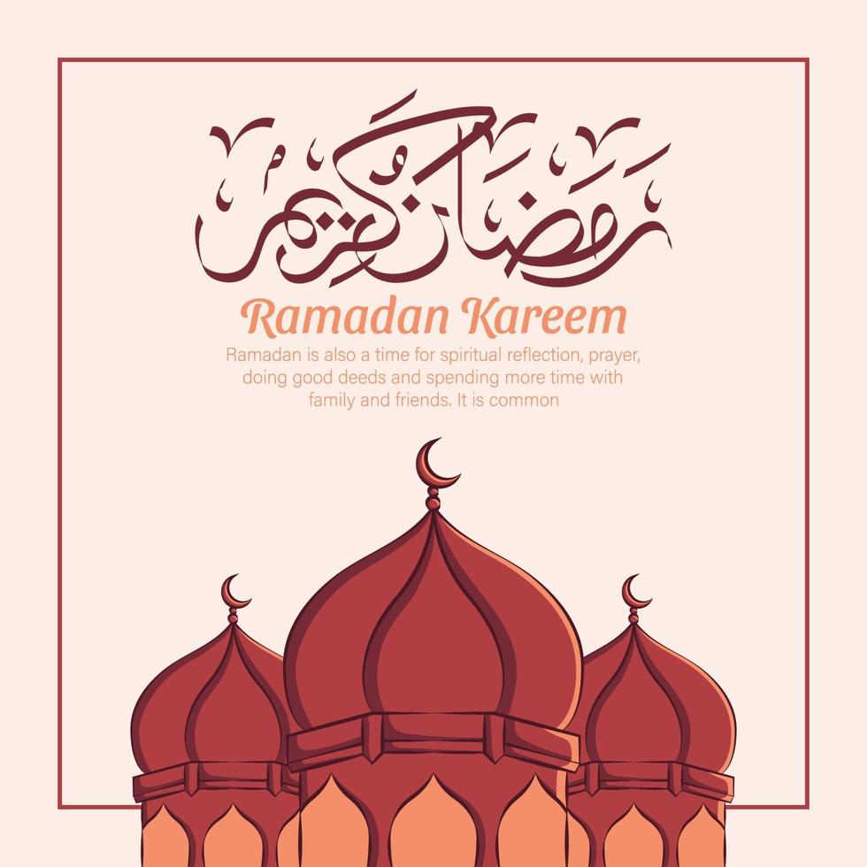 hand getrokken illustratie van ramadan kareem of eid mubarak groet concept op witte achtergrond. vector