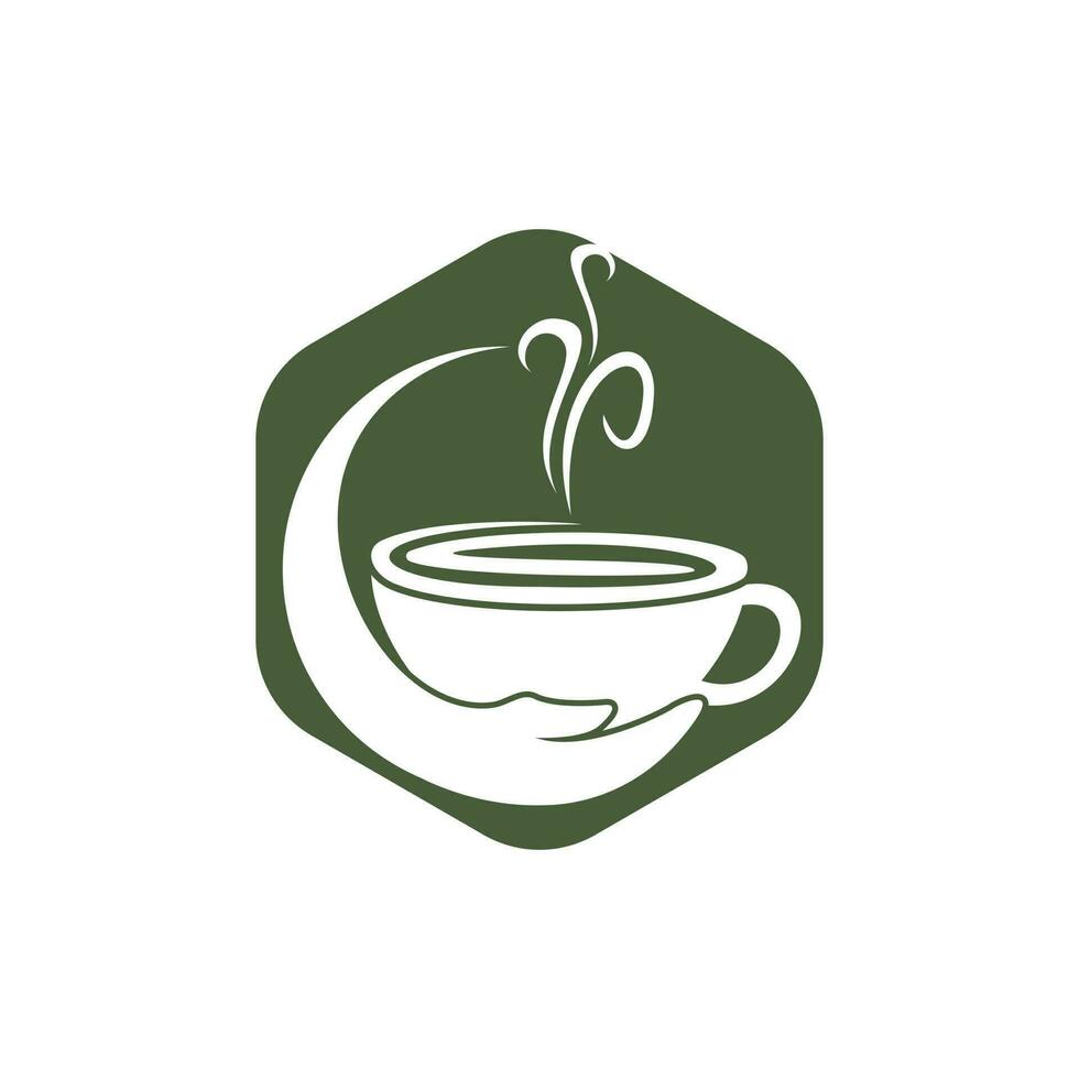 gezond koffie en thee zorg vector logo ontwerp sjabloon.