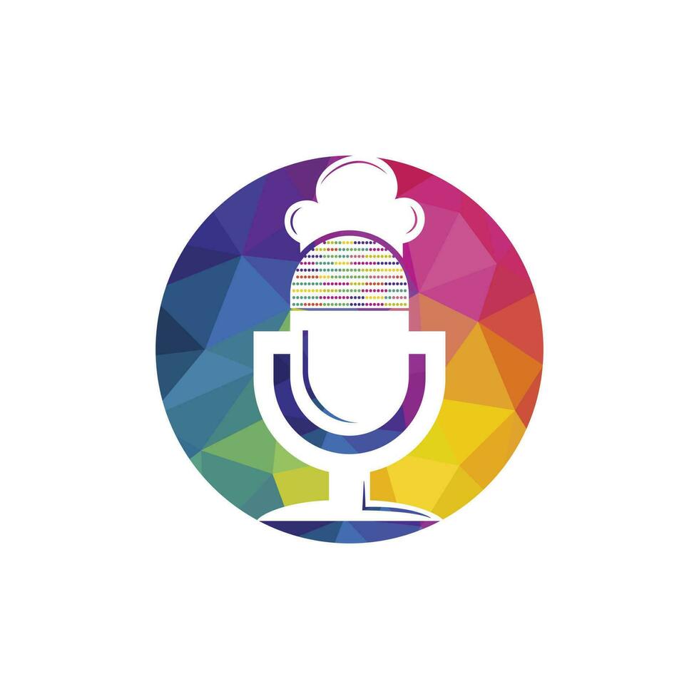 chef podcast vector logo ontwerp sjabloon.
