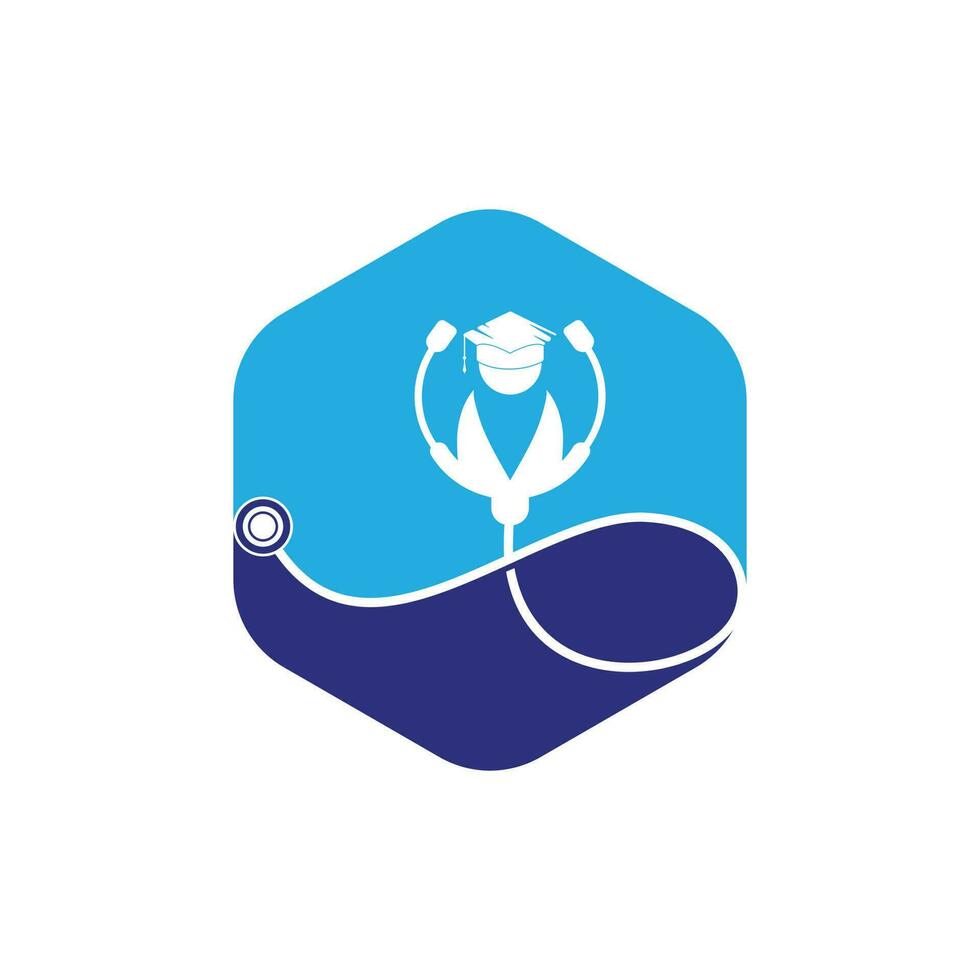medisch school- vector logo ontwerp. medisch leerling icoon vector.