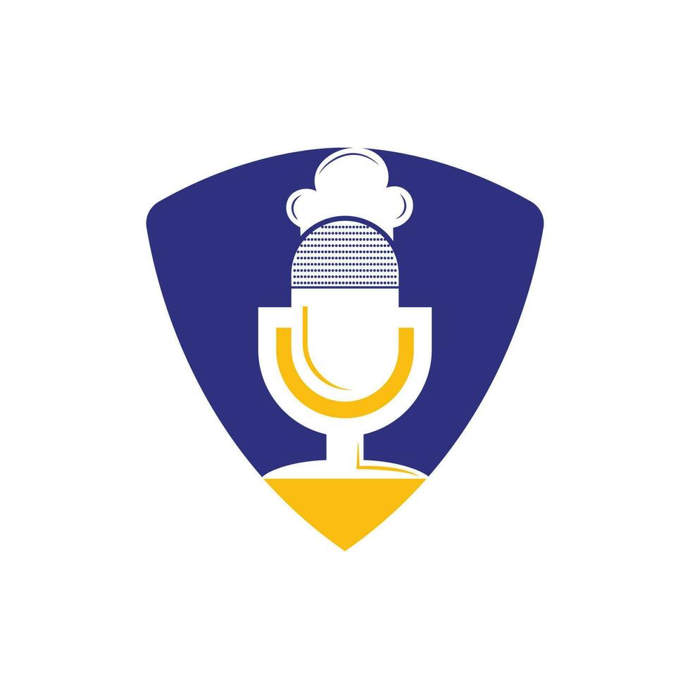 chef podcast vector logo ontwerp sjabloon.