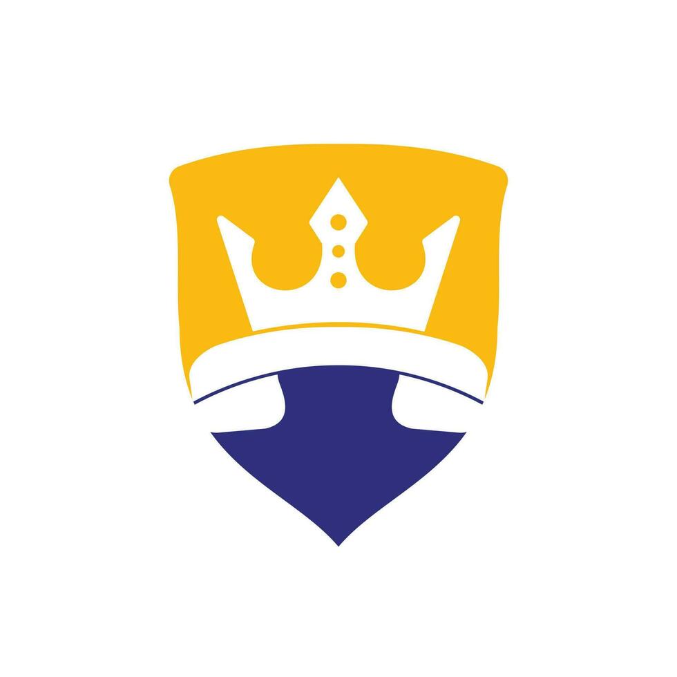 koning telefoontje vector logo ontwerp. handset en kroon icoon ontwerp.