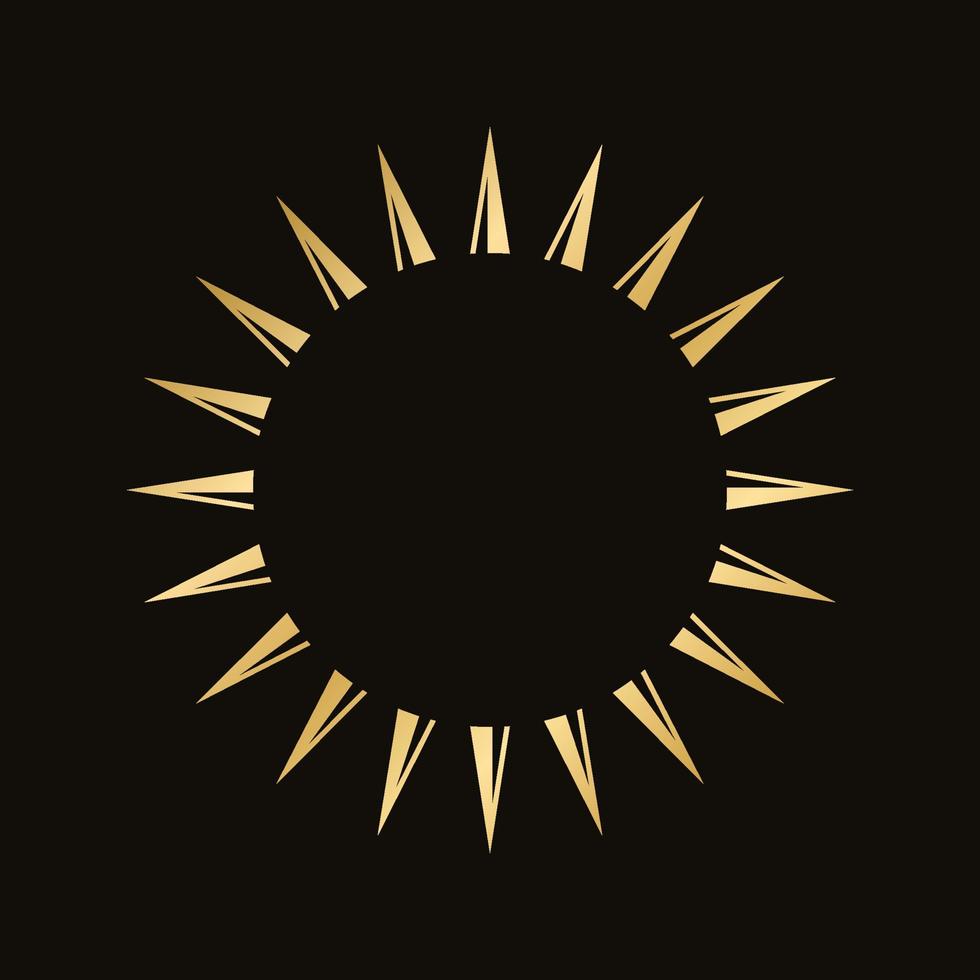 gouden hemel- zon stralen kader. gemakkelijk modern abstract ontwerp voor Sjablonen, afdrukken, web, sociaal media berichten vector