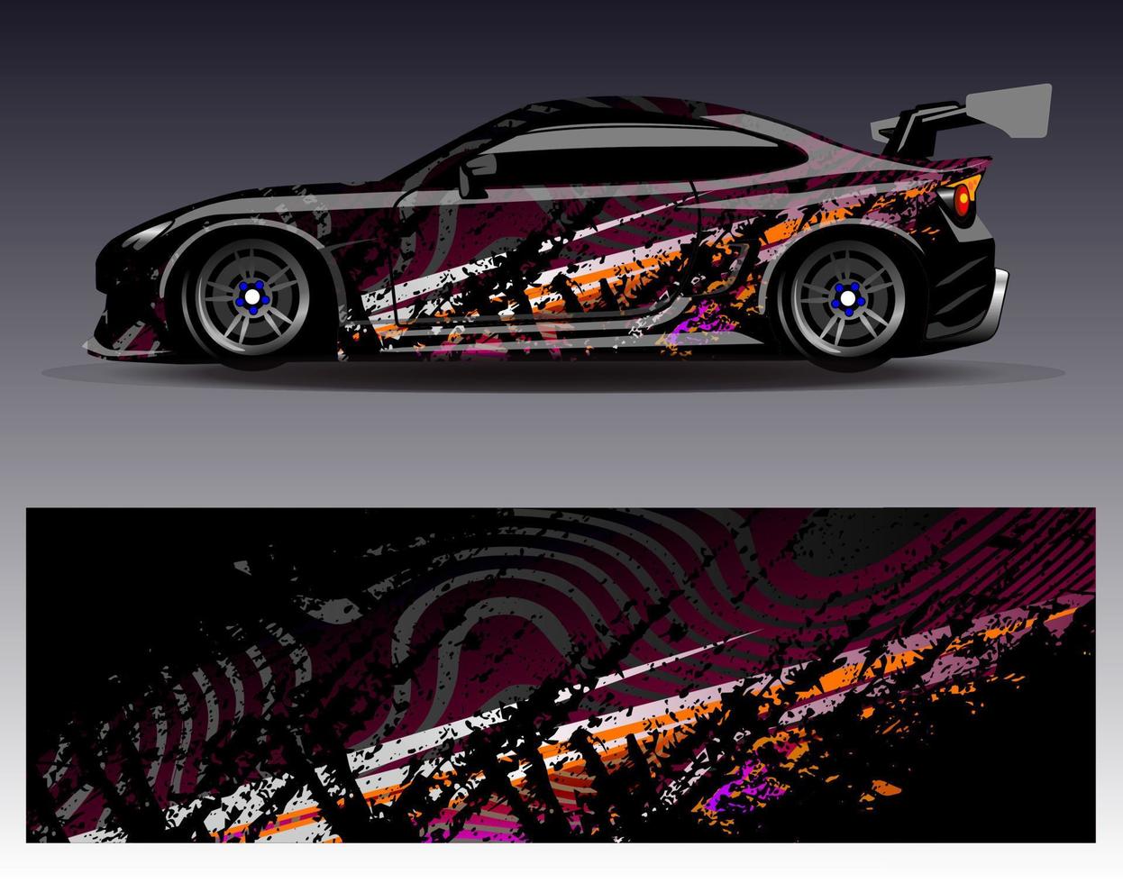 auto wrap ontwerp vector. grafische abstracte streep racen achtergrond kit ontwerpen voor wrap voertuig race auto rally avontuur en livery vector