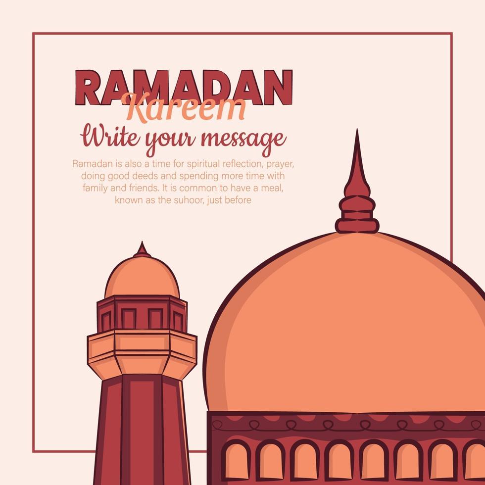 hand getrokken illustratie van ramadan kareem iftar feestviering. islamitische heilige maand 1442 h. vector