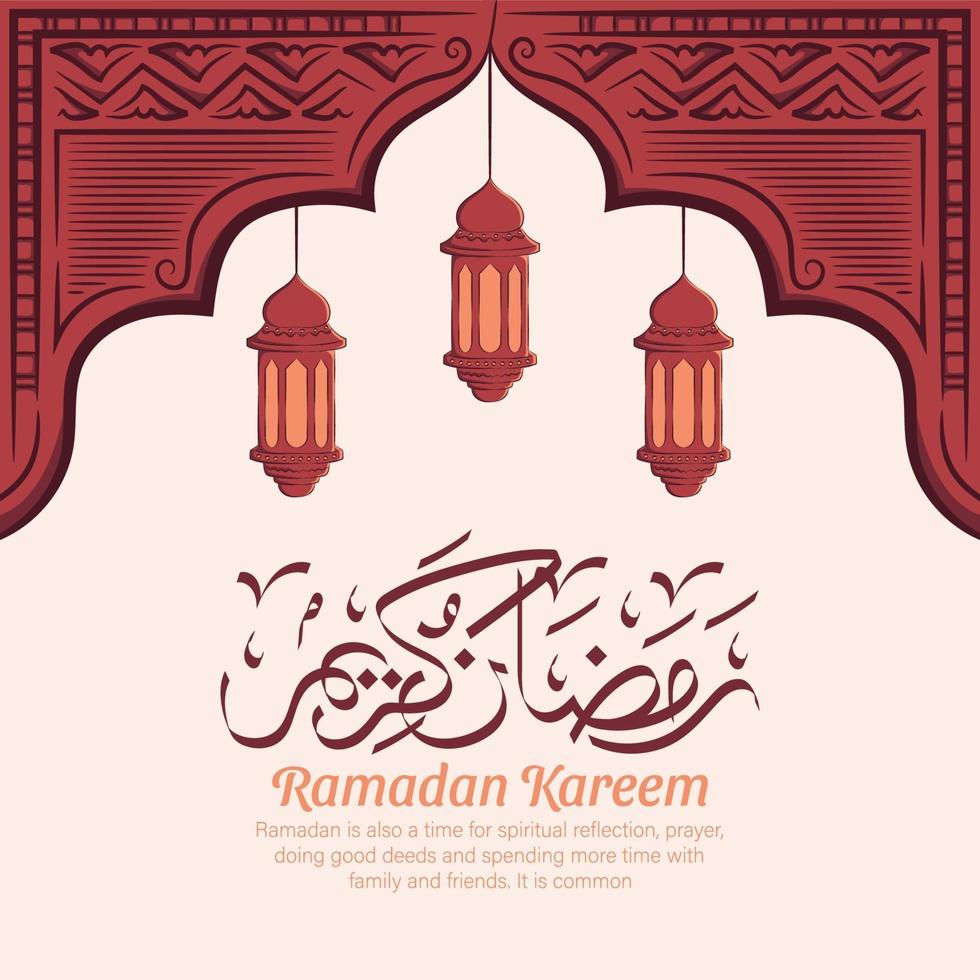 hand getrokken illustratie van ramadan kareem iftar feestviering. islamitische heilige maand 1442 h. vector