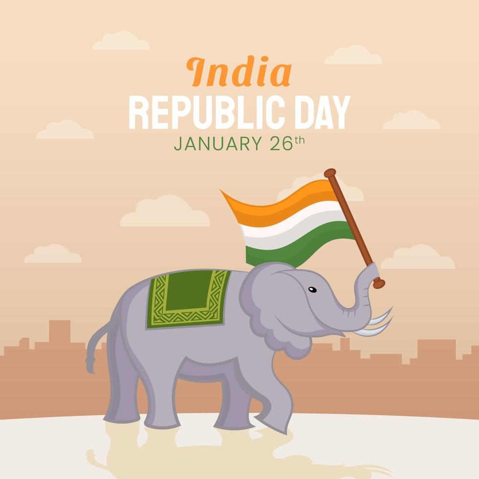 hand getrokken illustratie van de dag van de Indiase republiek vector