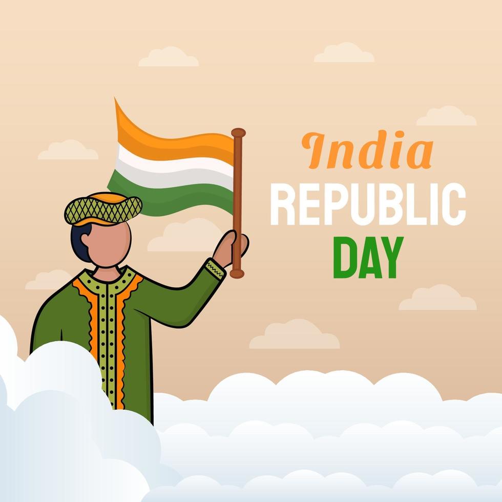 hand getrokken illustratie van de dag van de Indiase republiek vector