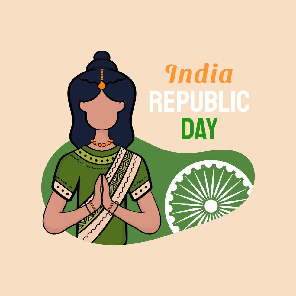 hand getrokken illustratie van de dag van de Indiase republiek vector