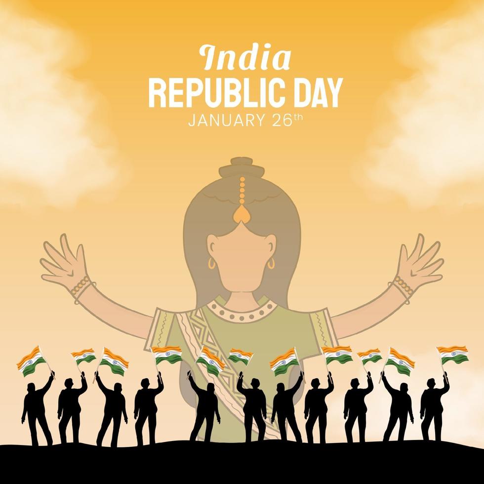 hand getrokken illustratie van de dag van de Indiase republiek vector