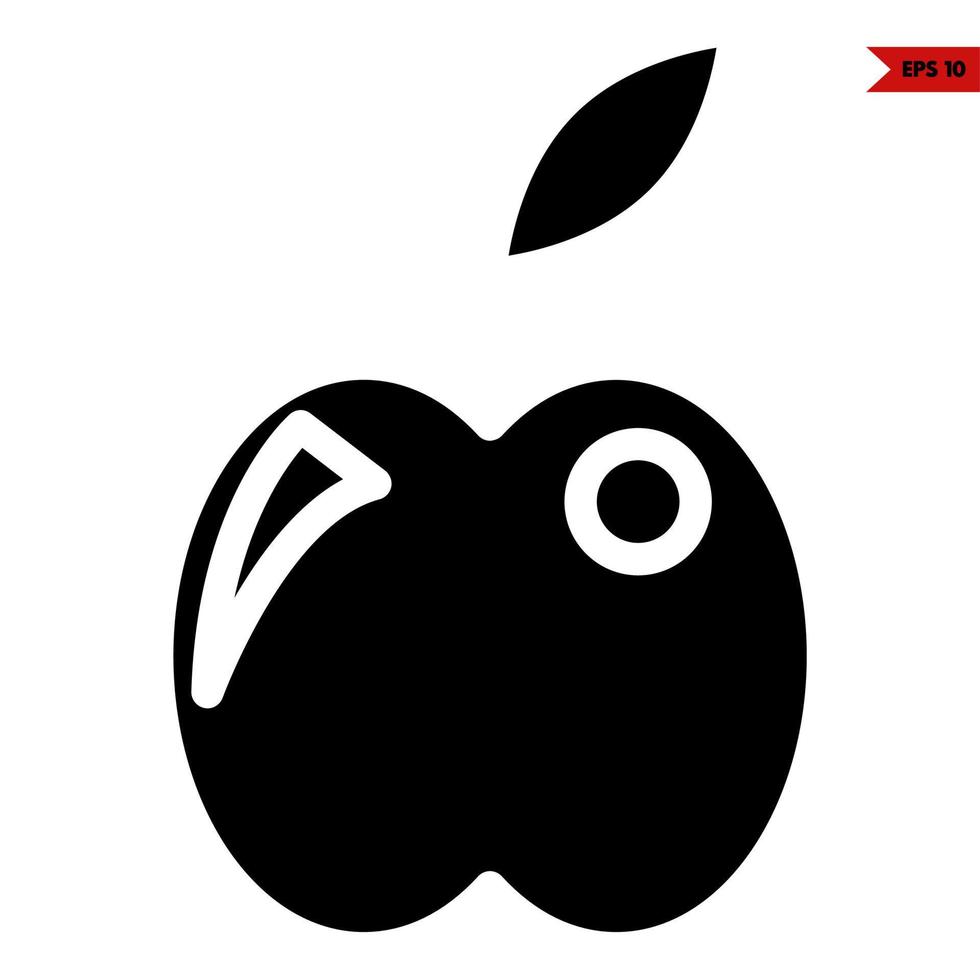 appel fruit glyph icoon vector