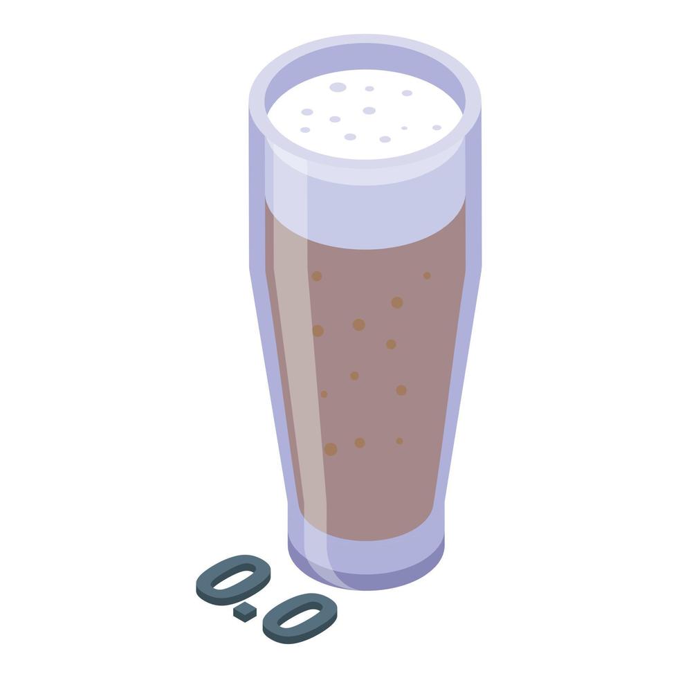 niet alcoholisch bier drinken icoon isometrische vector. glas fles vector