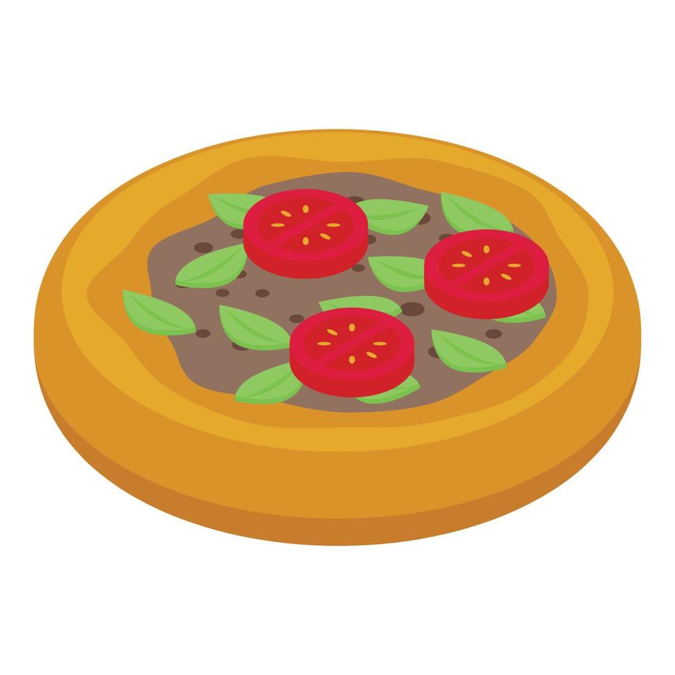 tomaat Khachapuri icoon isometrische vector. voedsel Koken vector