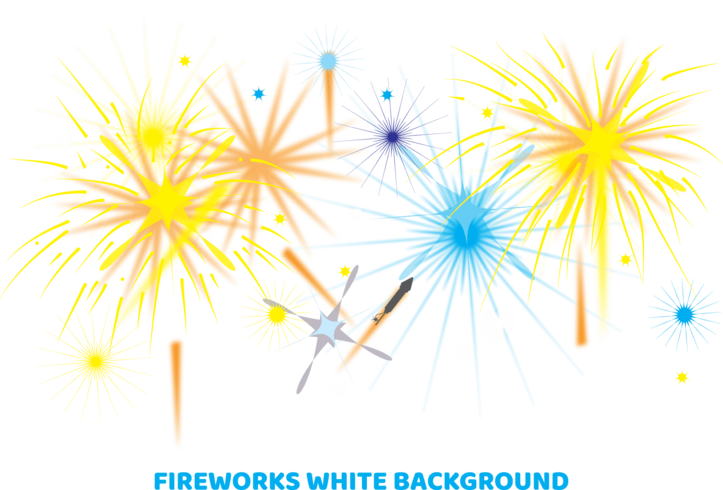 vuurwerk witte achtergrondillustratie vector