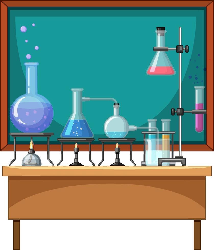 scheikunde-element op tafel vector