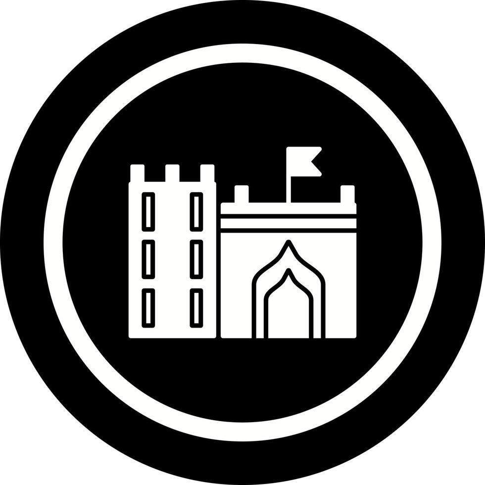 kasteel met vlag vector icoon