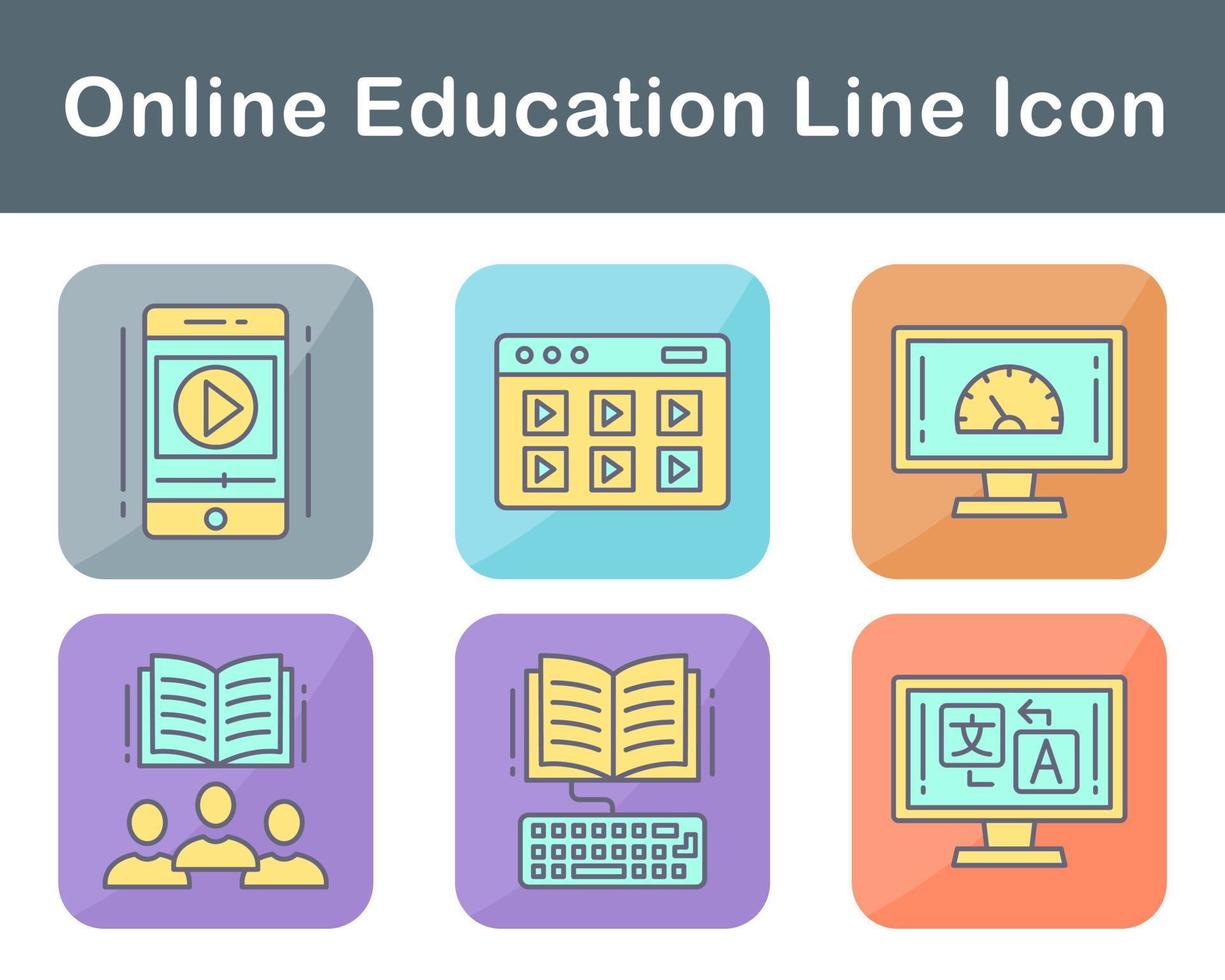 online onderwijs vector icoon reeks