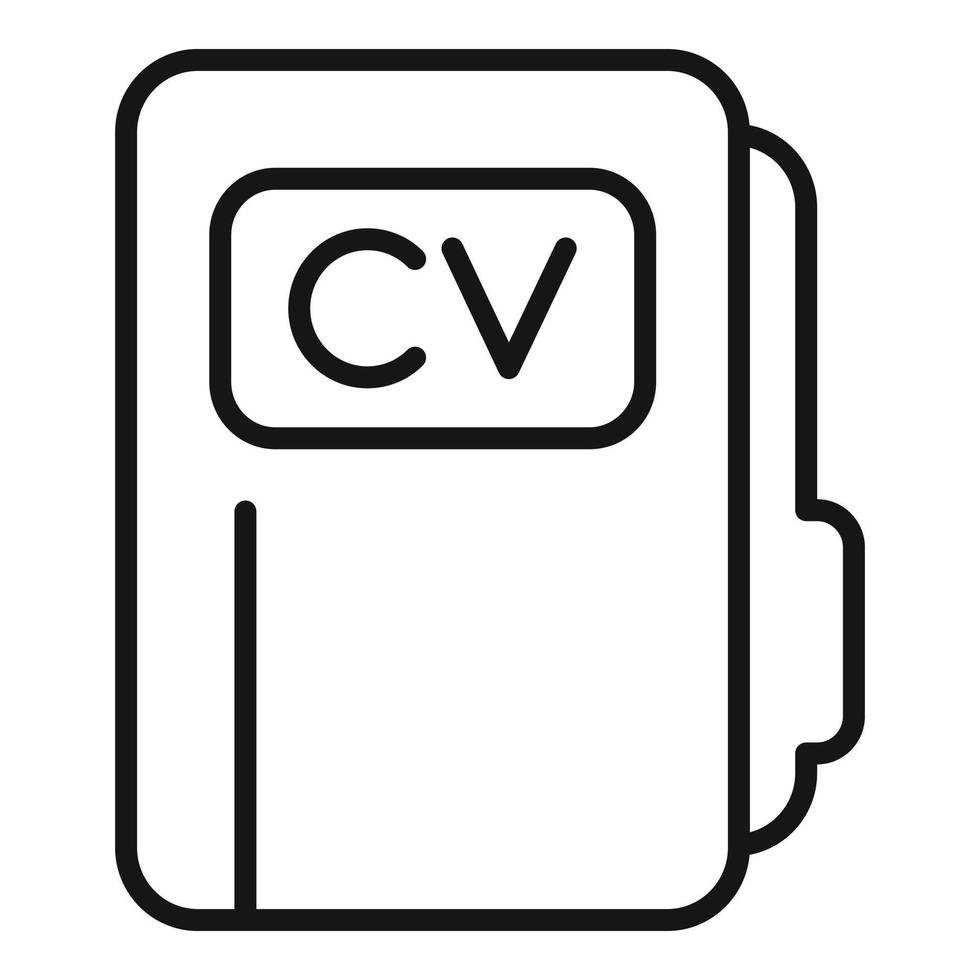 CV map icoon schets vector. menselijk werk vector