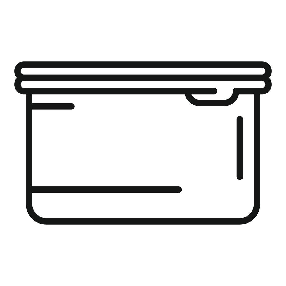 plastic voedsel doos icoon schets vector. snel voedsel vector
