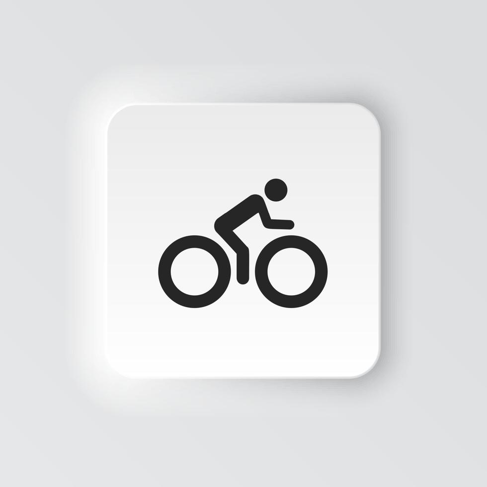 rechthoek knop icoon fiets Mens. knop banier rechthoek insigne koppel voor toepassing illustratie Aan neomorf stijl Aan wit achtergrond vector