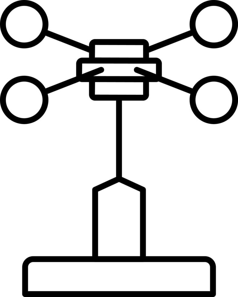 anemometer, lijn vector icoon Aan transparant achtergrond. schets anemometer, lijn vector icoon.