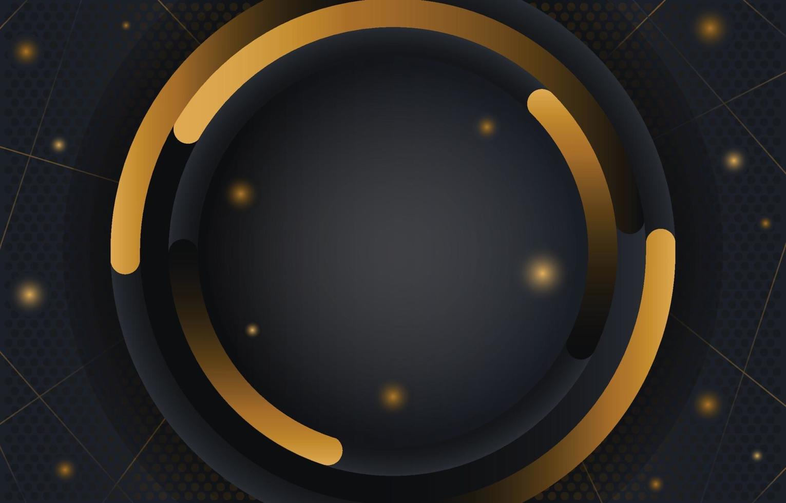 elegant modern zwart en gouden cirkelpatroon vector