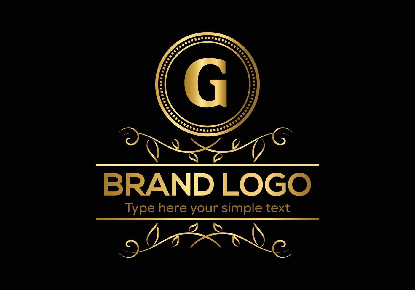 eerste brief luxe logo sjabloon in vector kunst voor restaurant en andere vector illustratie