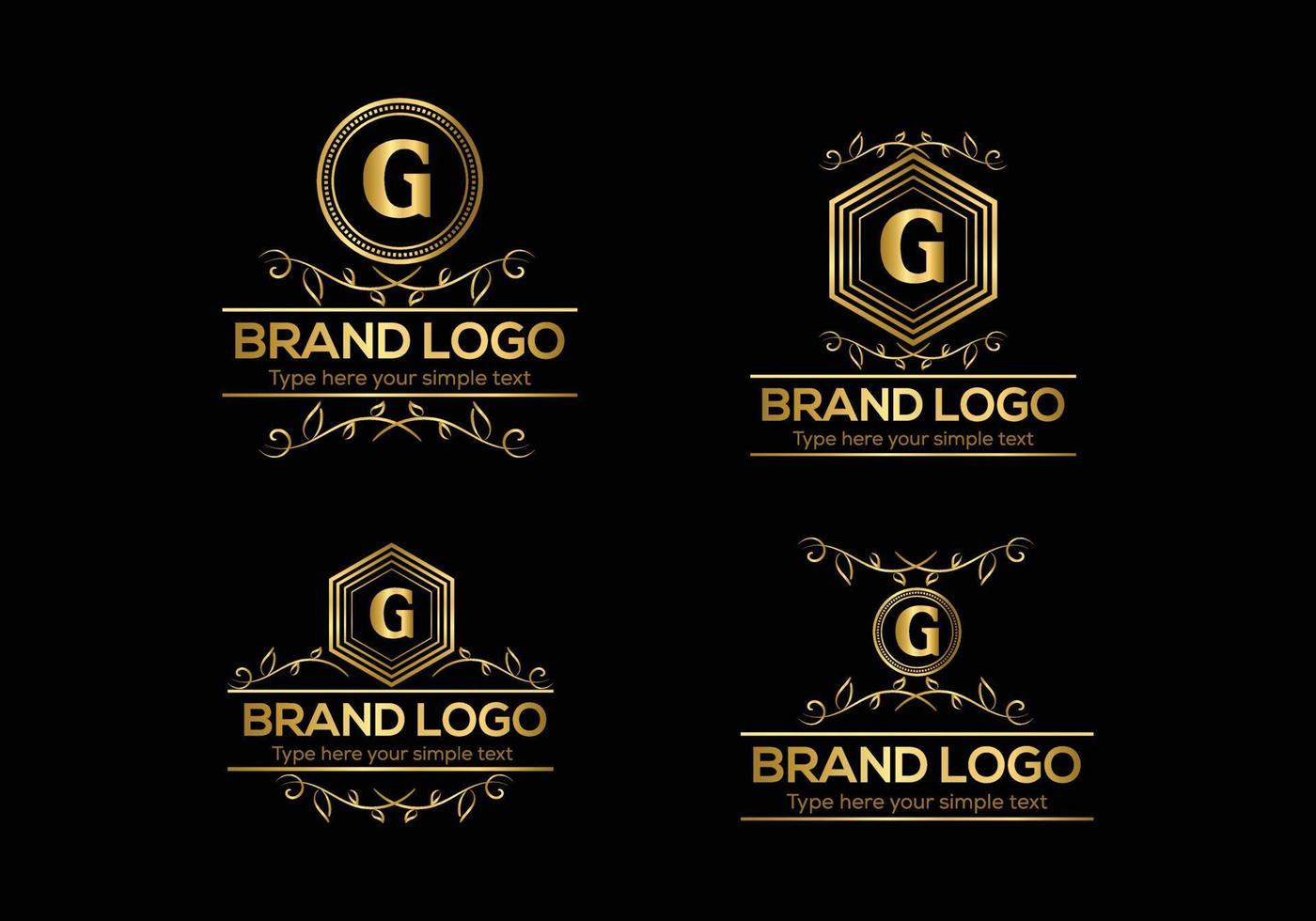 eerste brief luxe logo sjabloon in vector kunst voor restaurant en andere vector illustratie