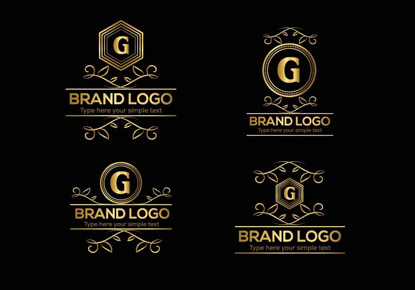 eerste brief luxe logo sjabloon in vector kunst voor restaurant en andere vector illustratie