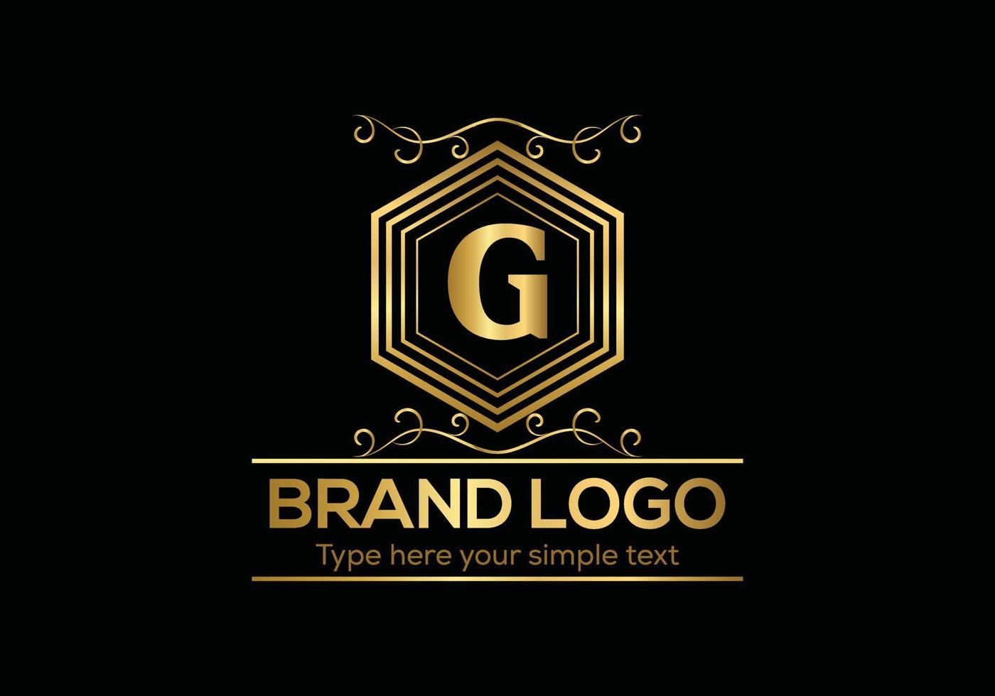 eerste brief luxe logo sjabloon in vector kunst voor restaurant en andere vector illustratie