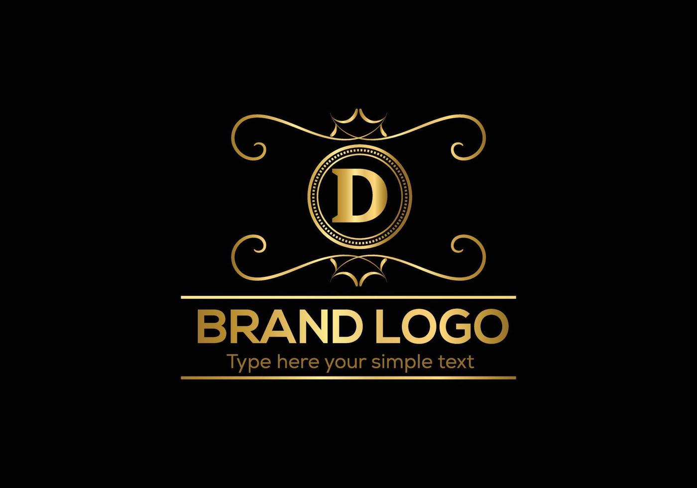 eerste brief luxe logo sjabloon in vector kunst voor restaurant en andere vector illustratie