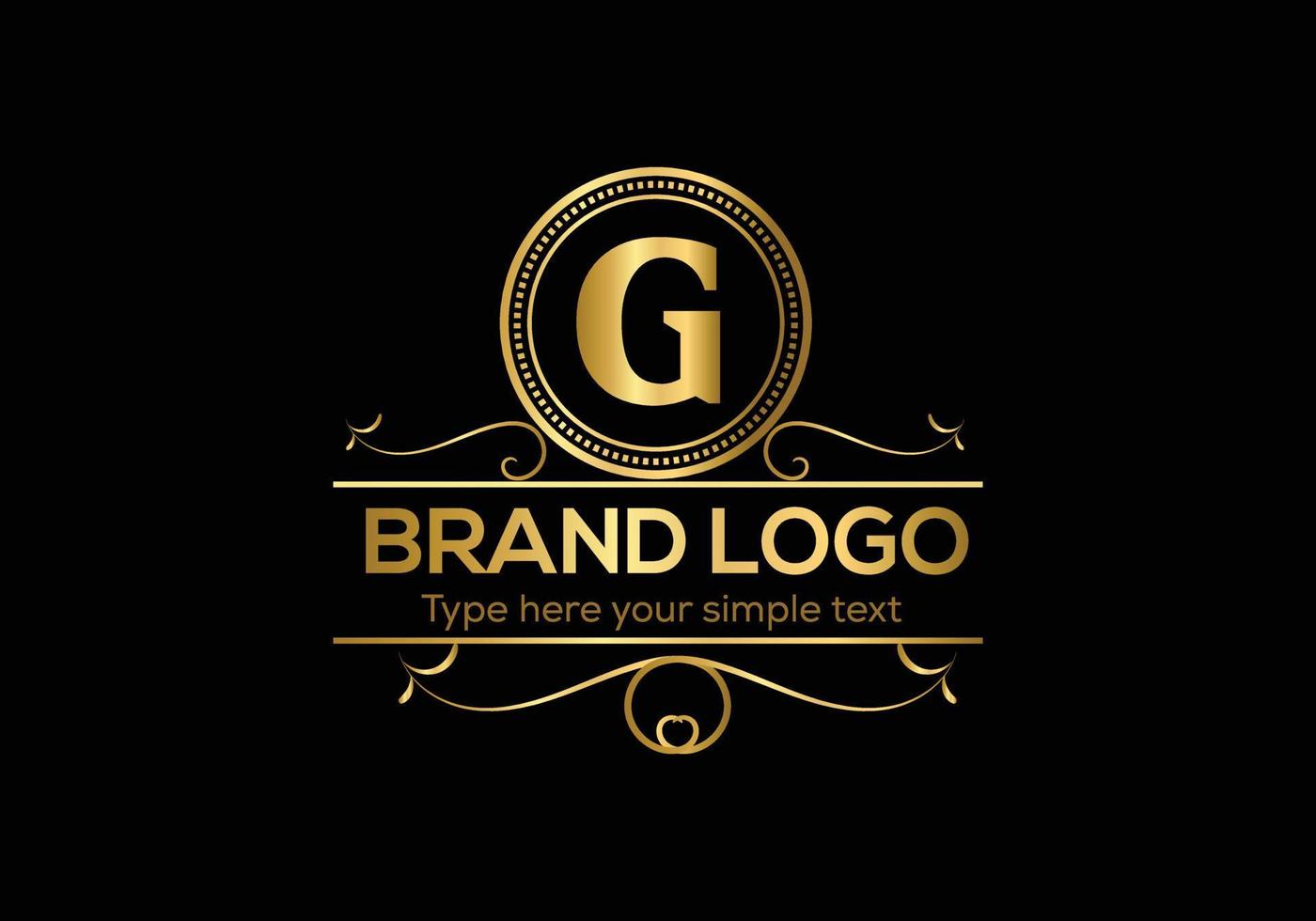 eerste brief luxe logo sjabloon in vector kunst voor restaurant en andere vector illustratie