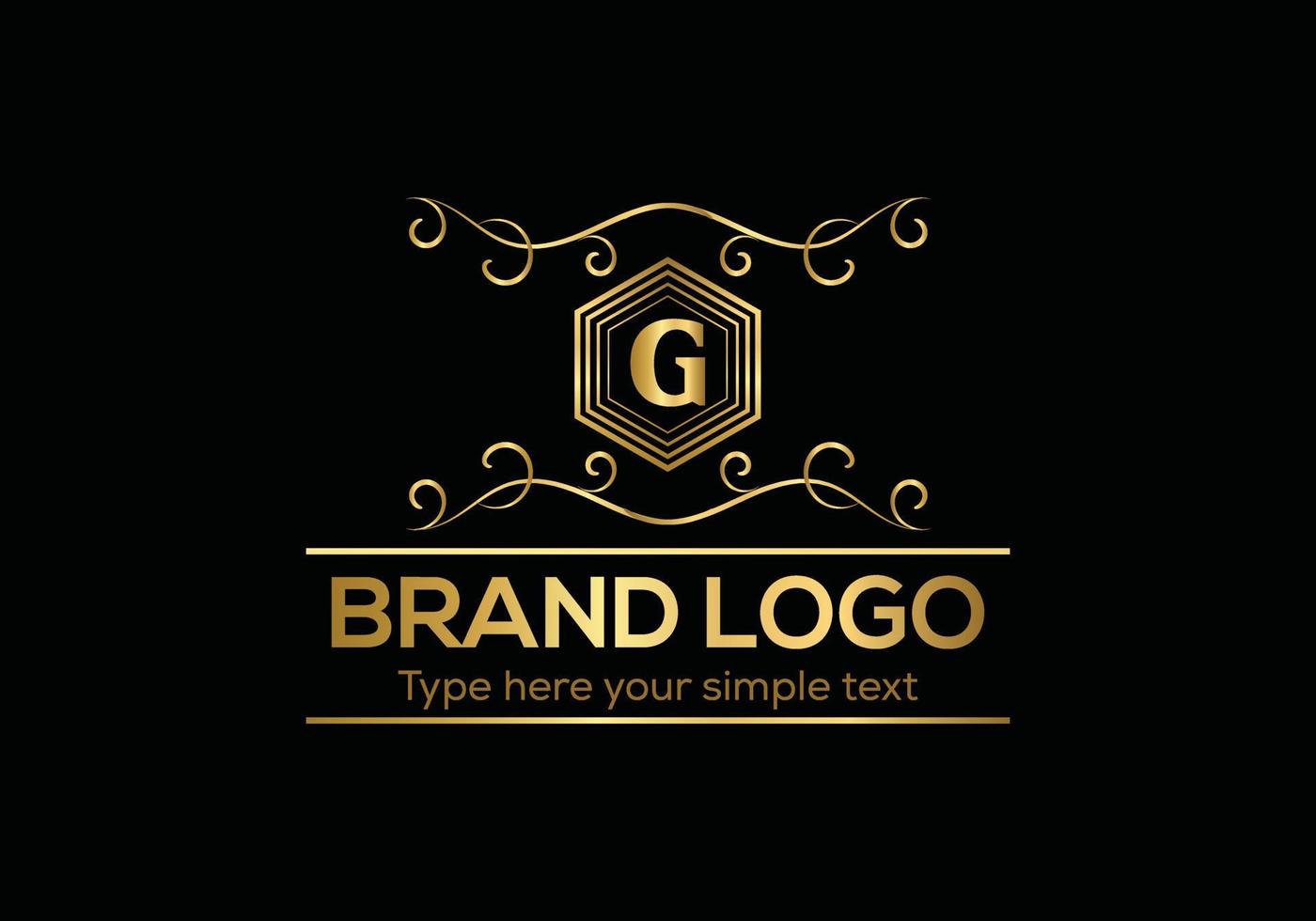 eerste brief luxe logo sjabloon in vector kunst voor restaurant en andere vector illustratie