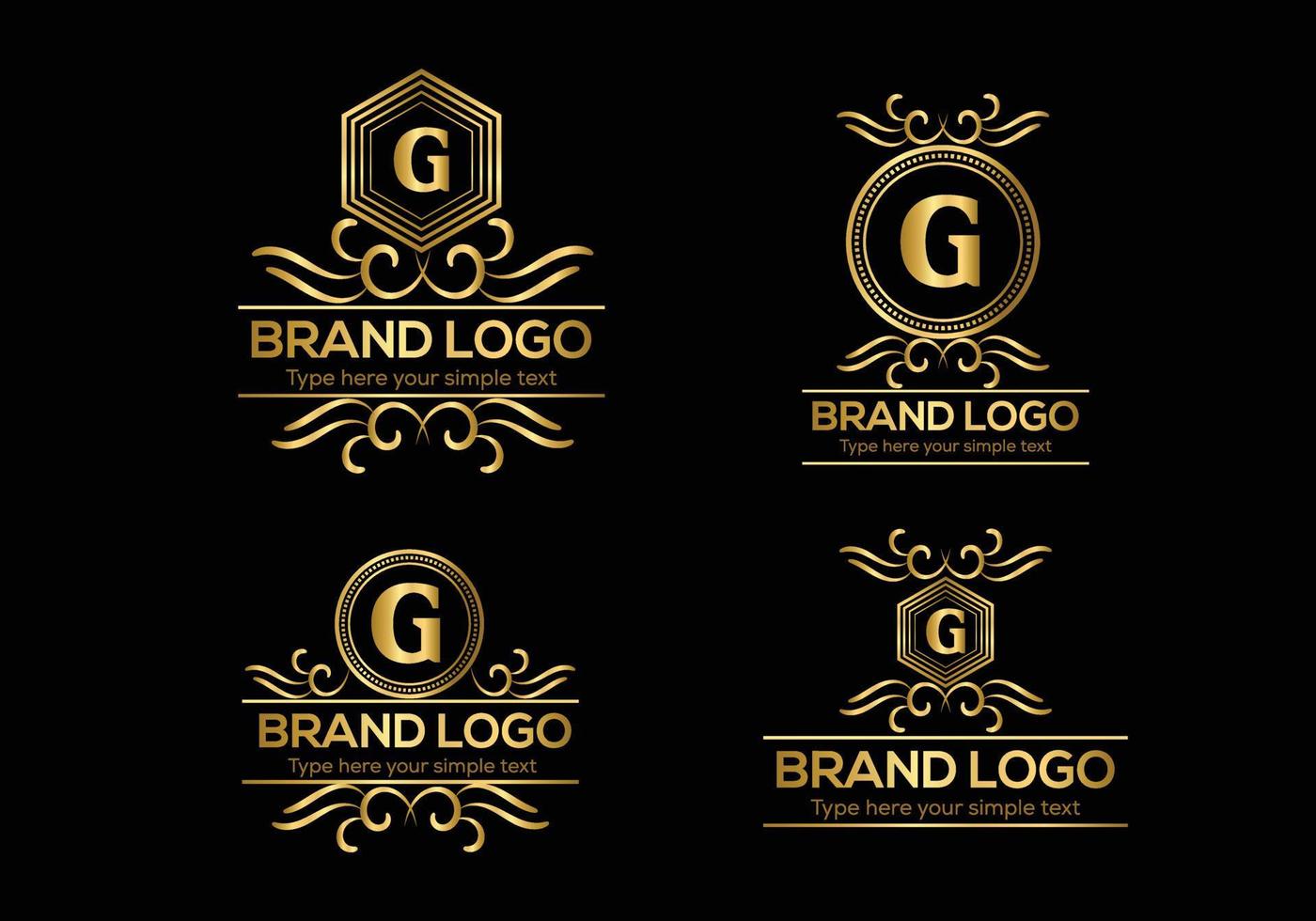 eerste brief luxe logo sjabloon in vector kunst voor restaurant en andere vector illustratie