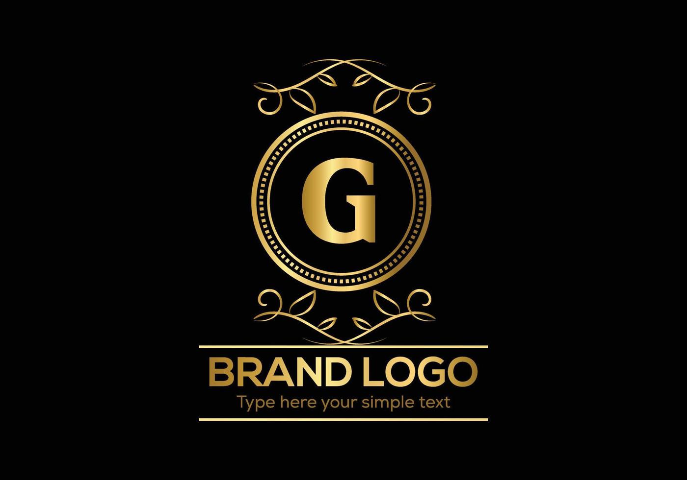 eerste brief luxe logo sjabloon in vector kunst voor restaurant en andere vector illustratie