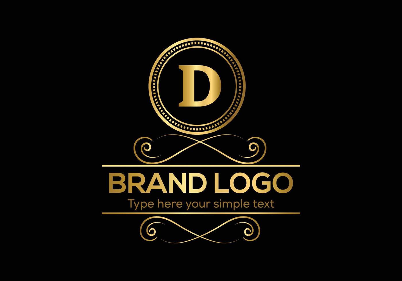 eerste brief luxe logo sjabloon in vector kunst voor restaurant en andere vector illustratie