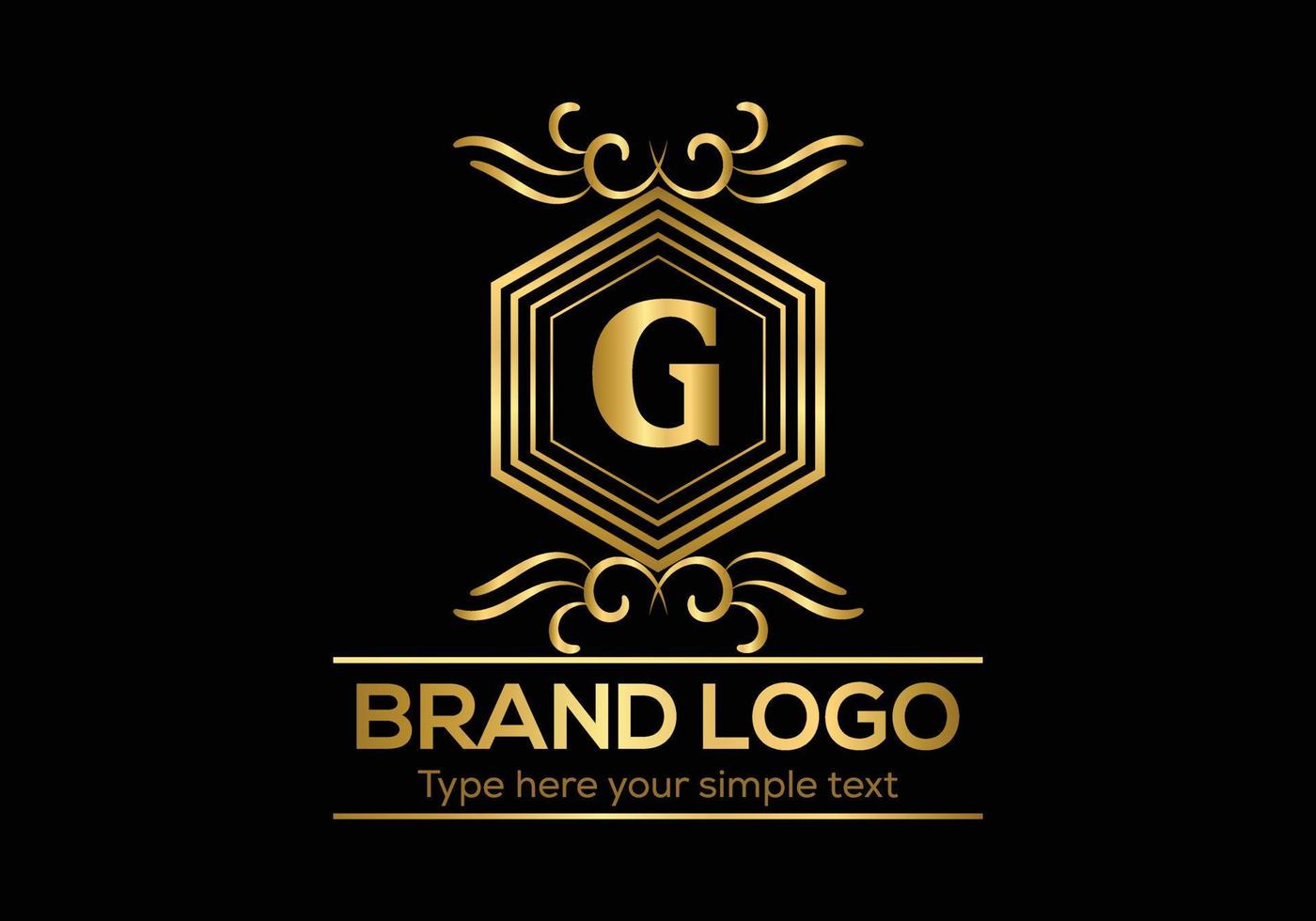 eerste brief luxe logo sjabloon in vector kunst voor restaurant en andere vector illustratie