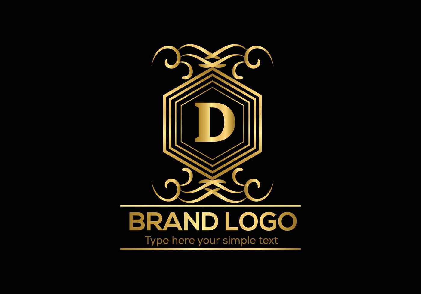 eerste brief luxe logo sjabloon in vector kunst voor restaurant en andere vector illustratie