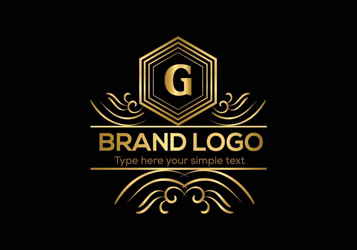 eerste brief luxe logo sjabloon in vector kunst voor restaurant en andere vector illustratie