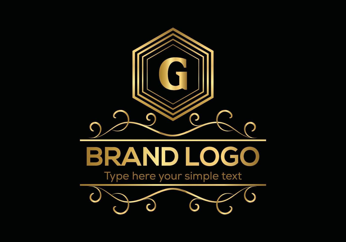 eerste brief luxe logo sjabloon in vector kunst voor restaurant en andere vector illustratie